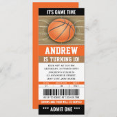 Persoonlijke Basketbal Ticket Uitnodiging Verjaard (Voorkant / Achterkant)