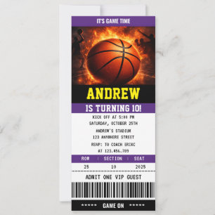 Persoonlijke Basketbal Ticket Verjaardag Sport Kaart