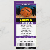 Persoonlijke Basketbal Ticket Verjaardag Sport Kaart (Voorkant / Achterkant)