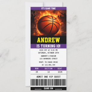 Persoonlijke Basketbal Ticket Verjaardag Sport Kaart