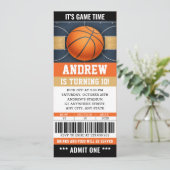 Persoonlijke Basketbal Ticket Verjaardagsuitnodigi Kaart (Staand voorkant)