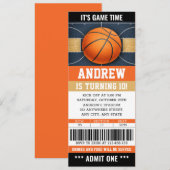 Persoonlijke Basketbal Ticket Verjaardagsuitnodigi Kaart (Voorkant / Achterkant)