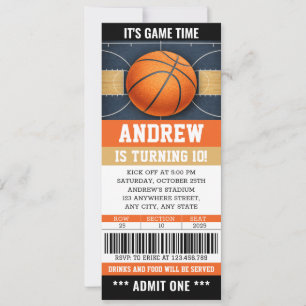 Persoonlijke Basketbal Ticket Verjaardagsuitnodigi Kaart