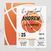 Persoonlijke Basketbal Uitnodiging Verjaardagsfees (Voorkant / Achterkant)