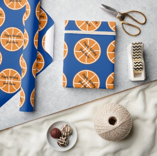 Persoonlijke basketbal verjaardag atletische sport cadeaupapier (Crafts)