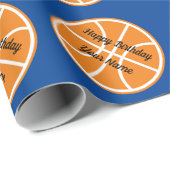 Persoonlijke basketbal verjaardag atletische sport cadeaupapier (Rol Hoek)