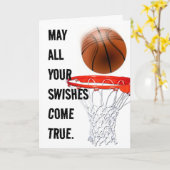 Persoonlijke basketbal verjaardag kaart (Gele Bloem)