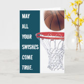 Persoonlijke basketbal verjaardag kaart (Gele Bloem)