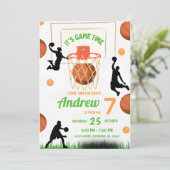 Persoonlijke Basketbal Verjaardag met aangepaste f Kaart (Staand voorkant)