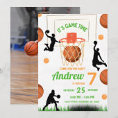 Persoonlijke Basketbal Verjaardag met aangepaste f Kaart (Voorkant / Achterkant)