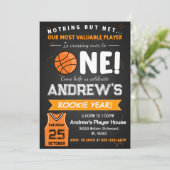 Persoonlijke Basketbal Verjaardag met aangepaste F Kaart (Staand voorkant)