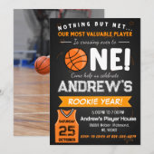 Persoonlijke Basketbal Verjaardag met aangepaste F Kaart (Voorkant / Achterkant)