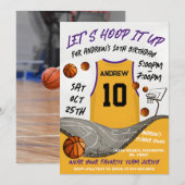 Persoonlijke Basketbal Verjaardag met Foto Kaart (Voorkant / Achterkant)