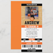 Persoonlijke Basketbal Verjaardag Ticket aangepast Kaart (Voorkant / Achterkant)