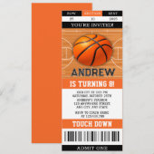 Persoonlijke Basketbal Verjaardag Ticket Sport Kaart (Voorkant / Achterkant)