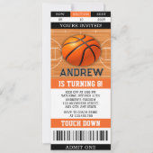 Persoonlijke Basketbal Verjaardag Ticket Sport Kaart (Voorkant)