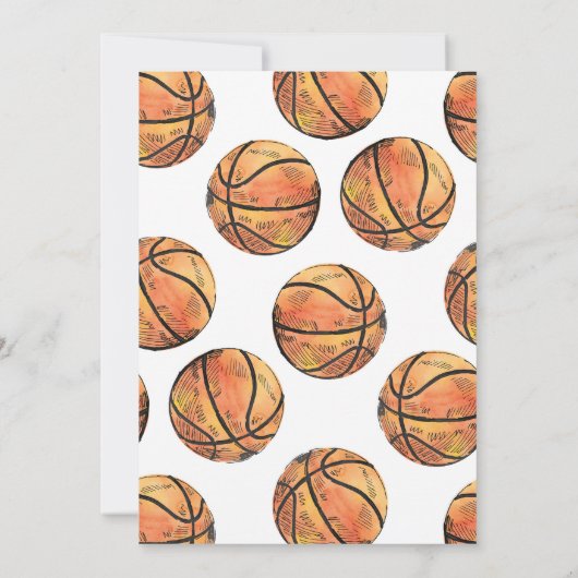 Persoonlijke basketbal verjaardag uitnodiging (Achterkant)