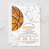 Persoonlijke basketbal verjaardag uitnodiging (Voorkant)