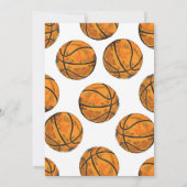 Persoonlijke basketbal verjaardag uitnodiging (Achterkant)