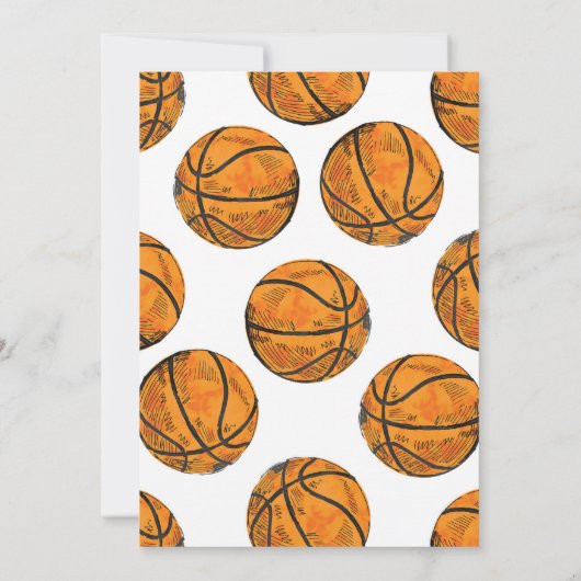 Persoonlijke basketbal verjaardag uitnodiging (Achterkant)