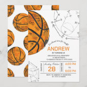 Persoonlijke basketbal verjaardag uitnodiging (Voorkant / Achterkant)