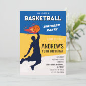 Persoonlijke Basketbal Verjaardag Uitnodiging Fees (Staand voorkant)