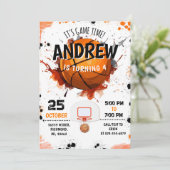 Persoonlijke Basketbal Verjaardag Uitnodiging Fees (Staand voorkant)