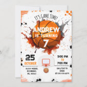 Persoonlijke Basketbal Verjaardag Uitnodiging Fees (Voorkant)