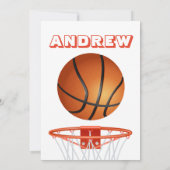 Persoonlijke Basketbal Verjaardag Uitnodiging Fees (Achterkant)