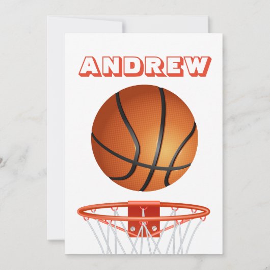 Persoonlijke Basketbal Verjaardag Uitnodiging Fees (Achterkant)