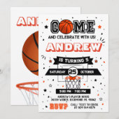 Persoonlijke Basketbal Verjaardag Uitnodiging Fees (Voorkant / Achterkant)