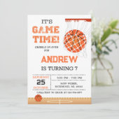 Persoonlijke Basketbal Verjaardag Uitnodiging Fees (Staand voorkant)