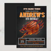 Persoonlijke Basketbal Verjaardag Uitnodiging Fees (Voorkant / Achterkant)