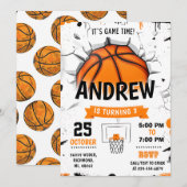 Persoonlijke Basketbal Verjaardag Uitnodiging Fees (Voorkant / Achterkant)