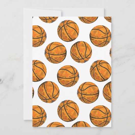 Persoonlijke Basketbal Verjaardag Uitnodiging Fees (Achterkant)