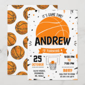 Persoonlijke Basketbal Verjaardag Uitnodiging Fees (Voorkant / Achterkant)