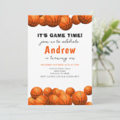 Persoonlijke Basketbal Verjaardag Uitnodiging met  (Staand voorkant)