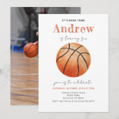 Persoonlijke Basketbal Verjaardag Uitnodiging met  (Voorkant / Achterkant)