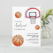 Persoonlijke Basketbal Verjaardag Uitnodiging met  (Staand voorkant)