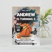 Persoonlijke Basketbal Verjaardag uitnodiging Spor (Staand voorkant)