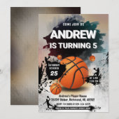 Persoonlijke Basketbal Verjaardag uitnodiging Spor (Voorkant / Achterkant)