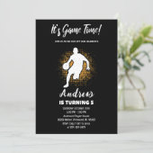 Persoonlijke Basketbal Verjaardag uitnodiging Spor (Staand voorkant)