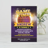 Persoonlijke Basketbal Verjaardag uitnodiging Spor (Staand voorkant)