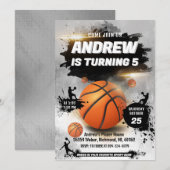 Persoonlijke Basketbal Verjaardag uitnodiging Spor (Voorkant / Achterkant)