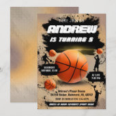 Persoonlijke Basketbal Verjaardag uitnodiging Spor (Voorkant / Achterkant)