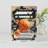 Persoonlijke Basketbal Verjaardag uitnodiging Spor (Staand voorkant)