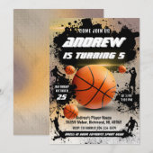 Persoonlijke Basketbal Verjaardag uitnodiging Spor (Voorkant / Achterkant)