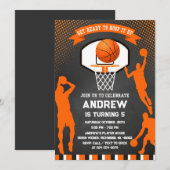 Persoonlijke Basketbal Verjaardag uitnodiging Spor (Voorkant / Achterkant)