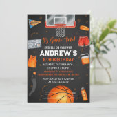 Persoonlijke basketbal verjaardagskaart voor jonge kaart (Staand voorkant)