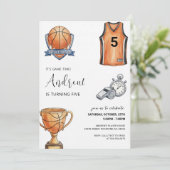 Persoonlijke basketbal verjaardagsuitnodiging kaart (Staand voorkant)